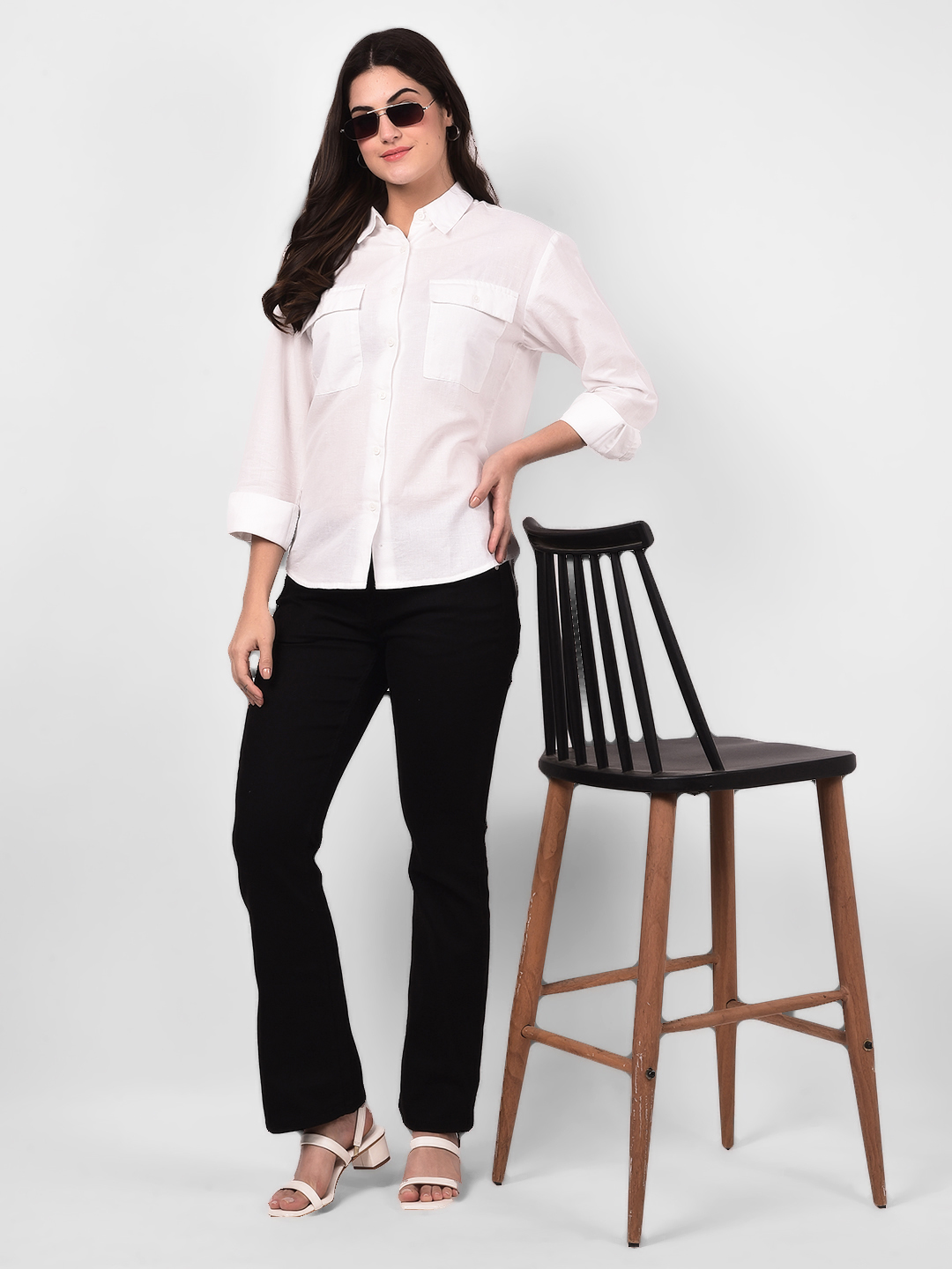 Numero Uno Women Classic White Button-Up Shirt